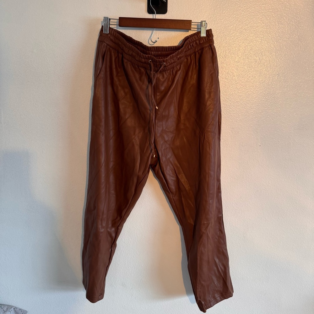 Faux Leather Drawstring Pants Marc New York Andrew Marc Women’s XL Maximalist